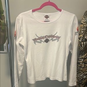 Harley-Davidson White Long Sleeve Tee